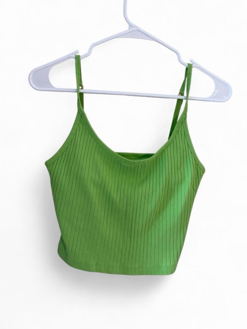 Old Navy Green Ribbed Spaghetti-Strap Crop Cami